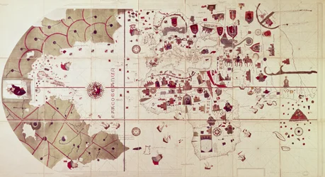 Karte der Alten und Neuen Welt, ca. 1500